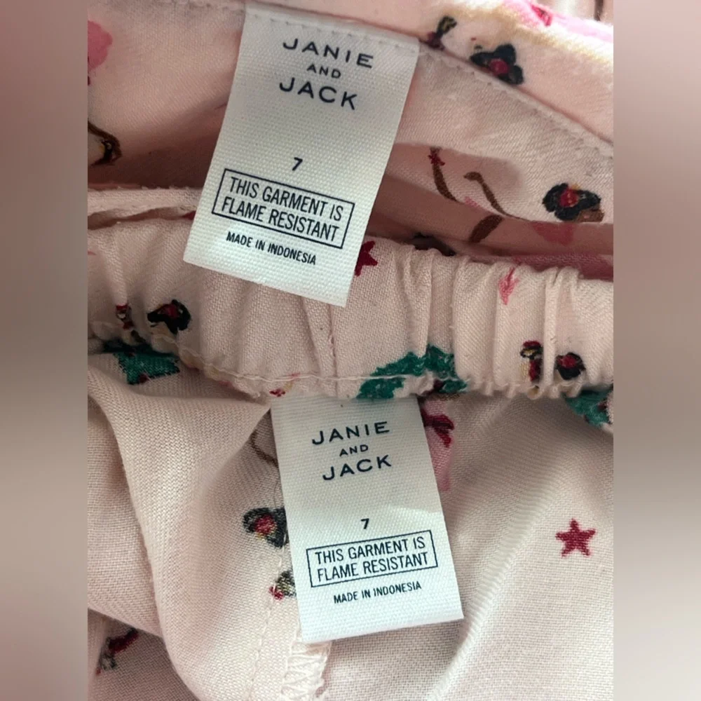 Janie and Jack Pink Starry Pajama Set